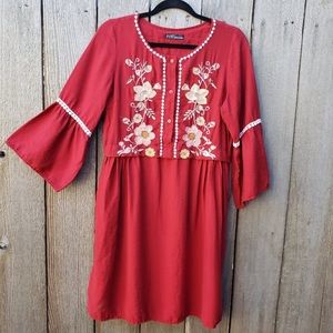 ZARA BASIC Embroidered Dress - XL